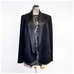 Haute Hippie Black Tuxedo Blazer | Silk Lined Shawl Collar Jacket | Size 4